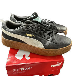 PUMA Smash Platform Black White Sneakers 10.5 M Vintage Athleisure sporty 10-01